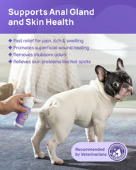 HICC PET Anal Gland Spray precision nozzle demonstrating touch-free application