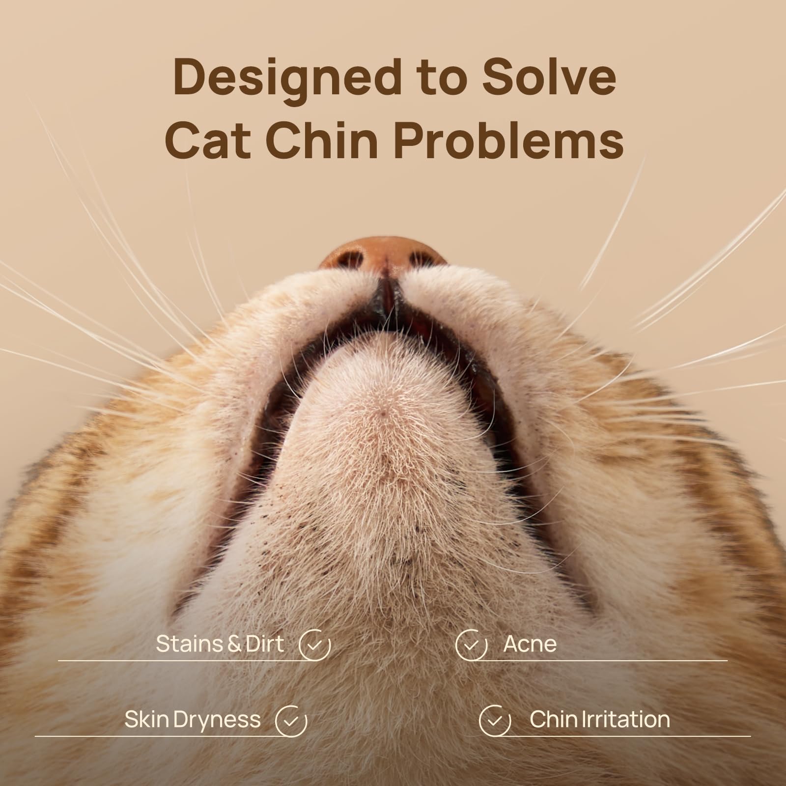HICC PET Cat Chin Acne Finger Wipes textured-side closeup for deep follicle cleansing