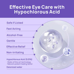 HICC PET cat eye drops bottle graphic highlights gentle care for feline eyes.
