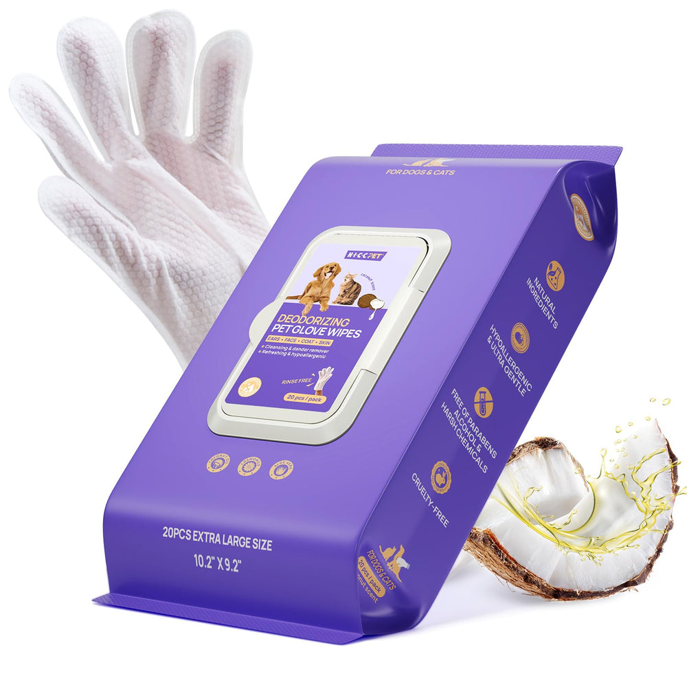 HICC PET glove wipes pack open for quick deodorizing after outdoor adventures.