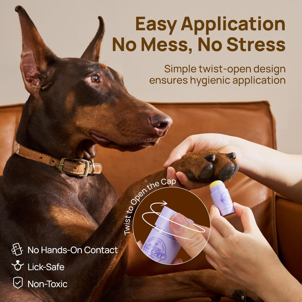 HICC PET dog paw balm close up texture demonstrates creamy consistency for easy application