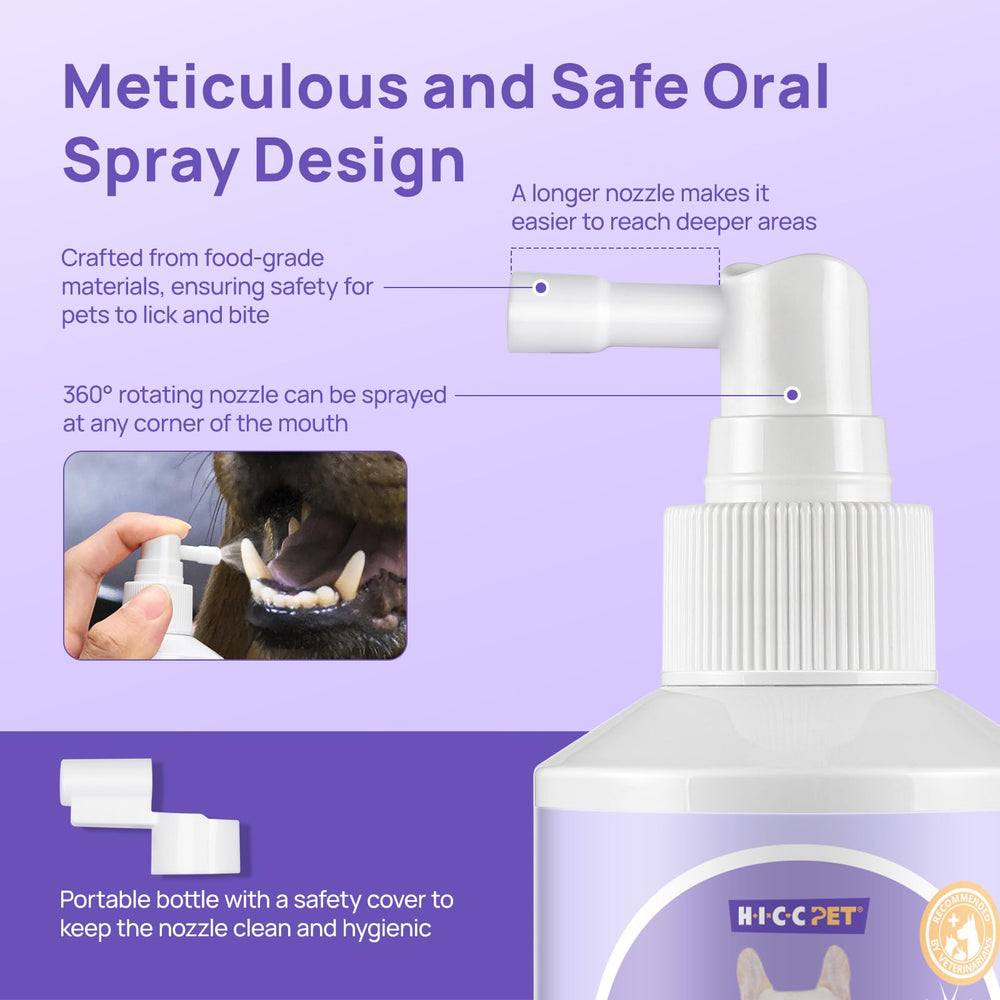 HICC PET 150ml bottle highlights long-lasting oral care for travels and home routines.