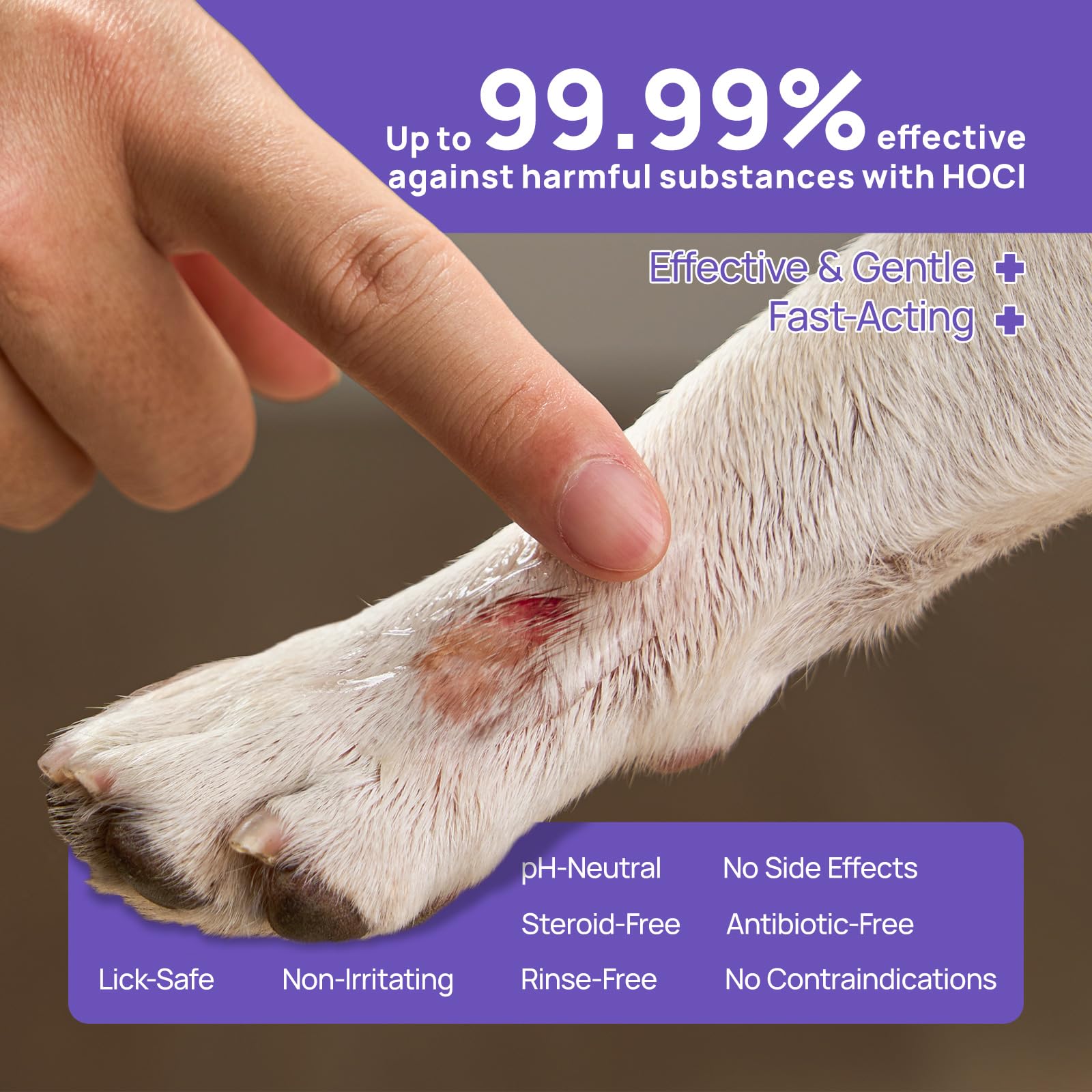 HICC PET dog hot spot treatment visual shows soothing anti-inflammatory support