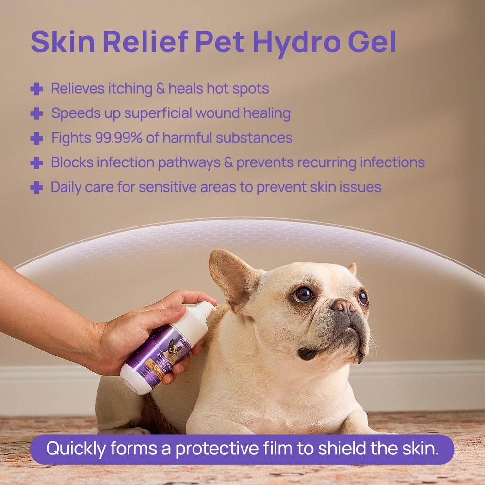 HICC PET dog wound hydro gel being applied on a wound for daily care