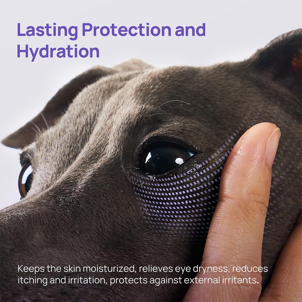 HICC PET Eye Gel application with gentle massage comforts the affected area.