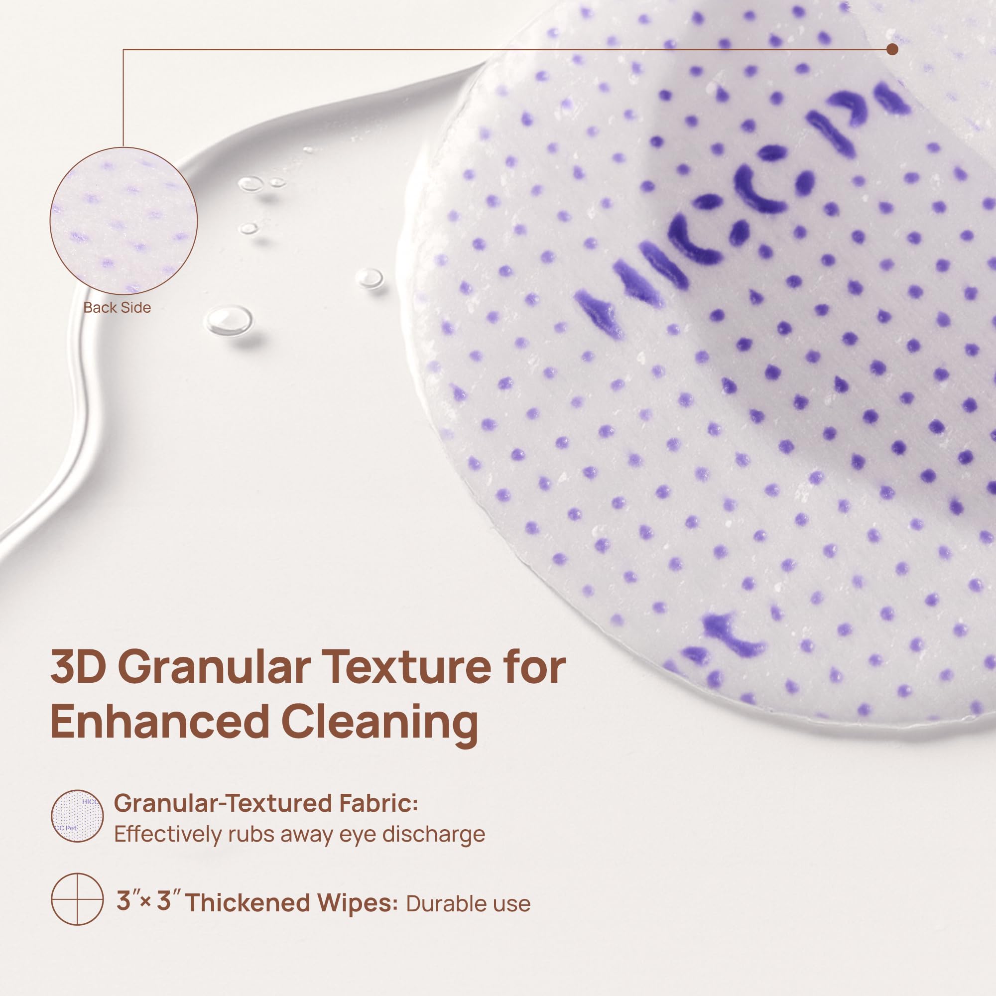 HICC PET Eyes Wipes Pro portable packaging enables quick cleanups anywhere.