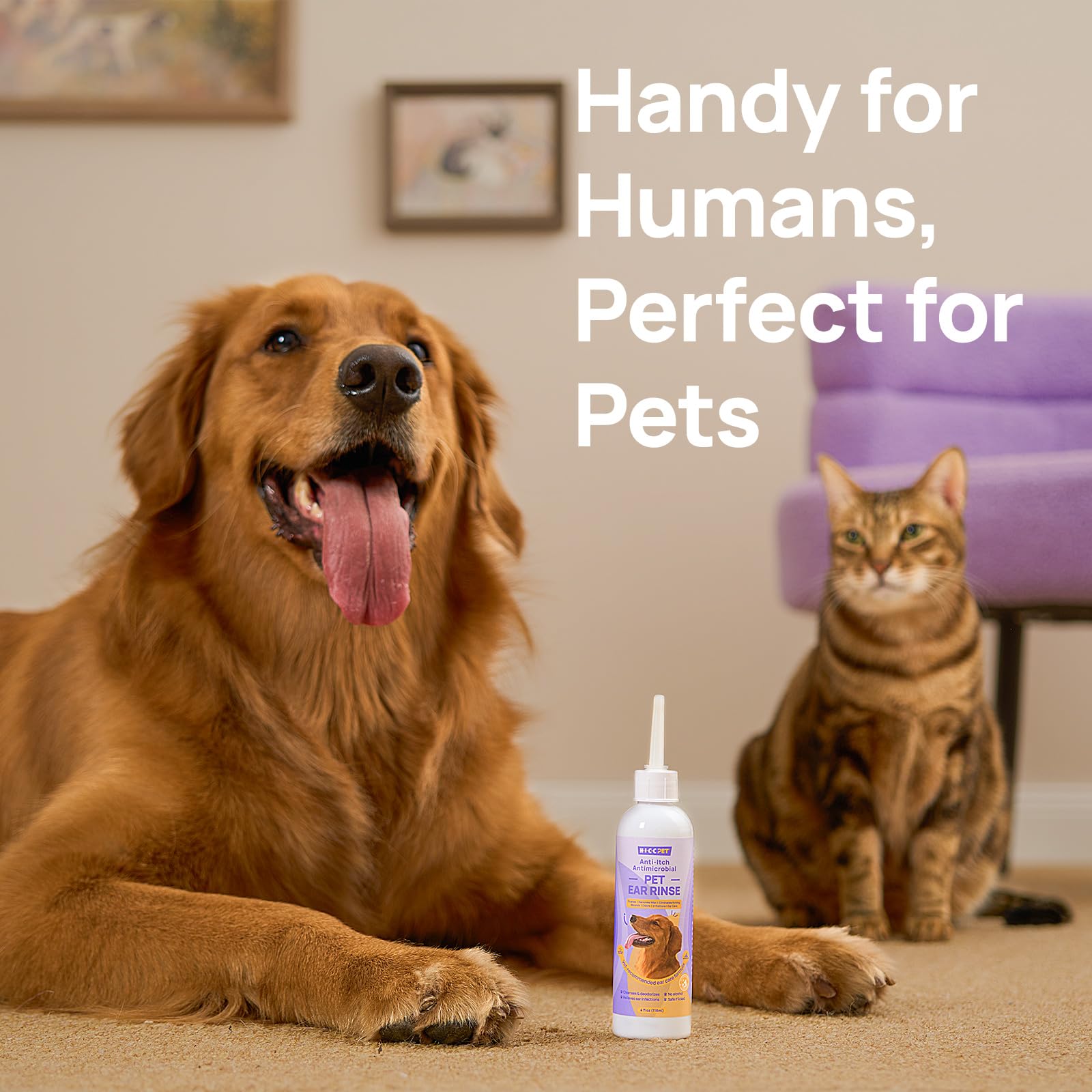 HICC PET solution delivering fresh scent and odor control in ears