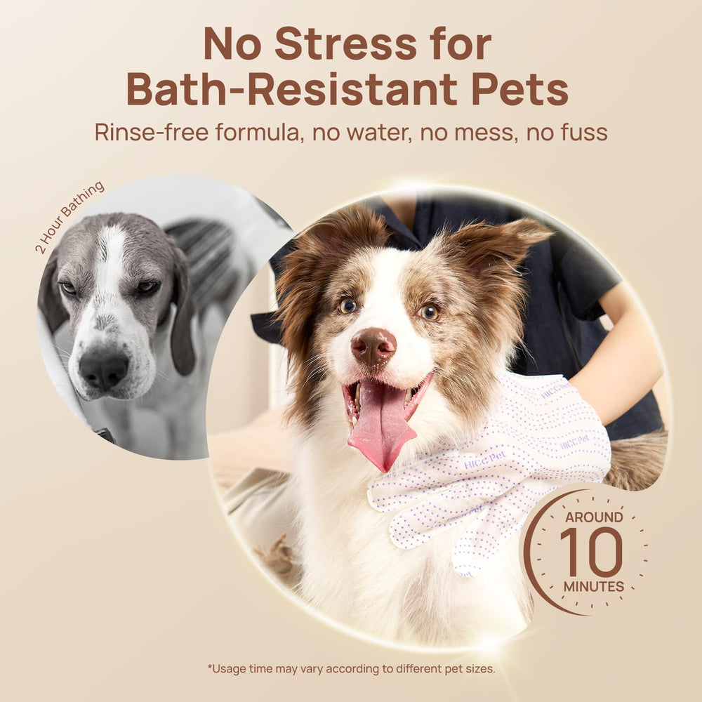 HICC PET Glove Wipes Pro Series ergonomic glove for secure control during grooming.