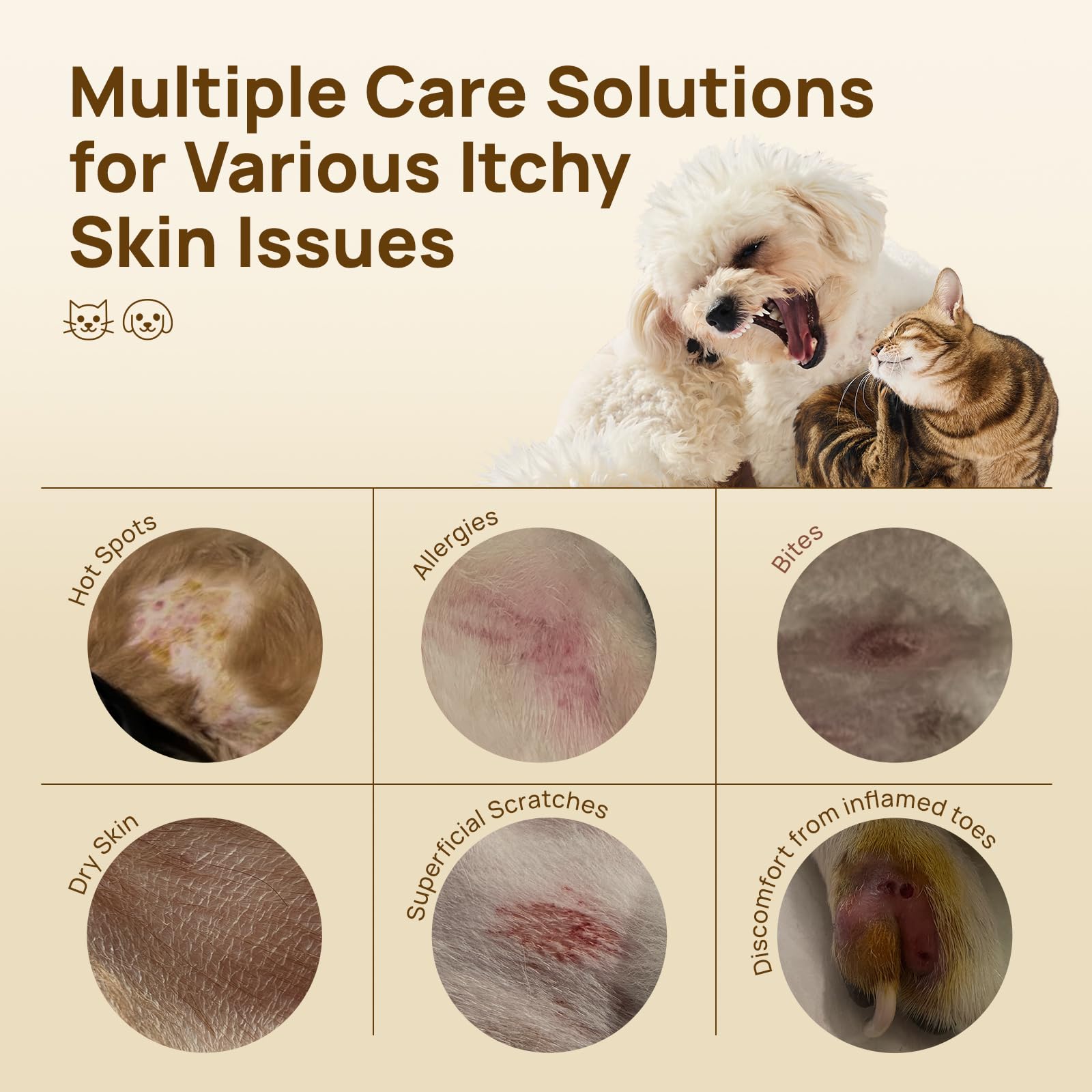 HICC PET Itch Relief Wipes portable pack for travel