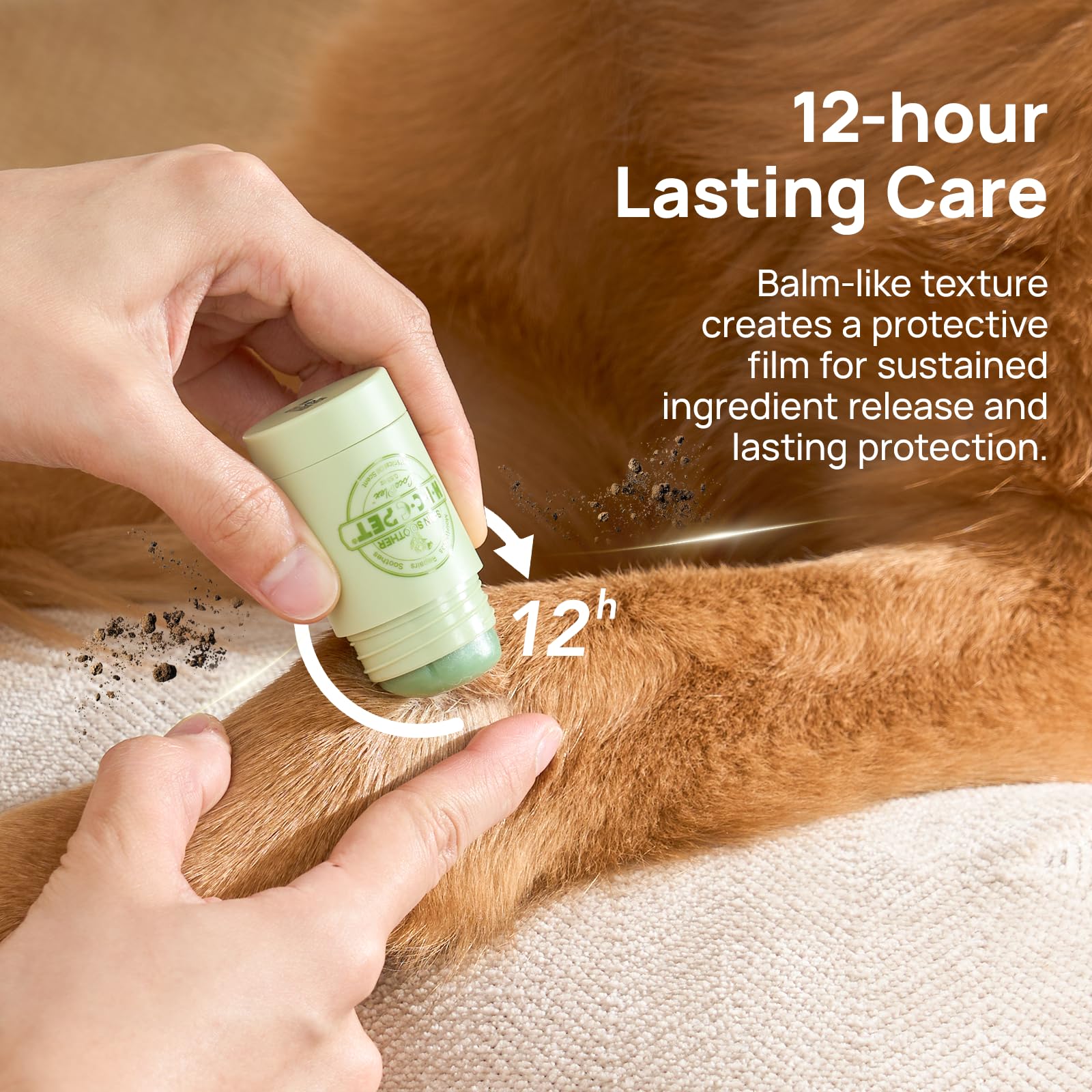HICC PET Skin Balm offers 12-hour comfort with long-lasting care.
