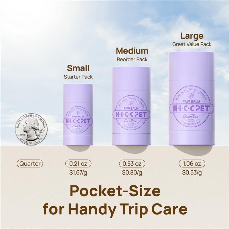 HICC PET dog paw balm three sizes for every puppy daily paw care needs