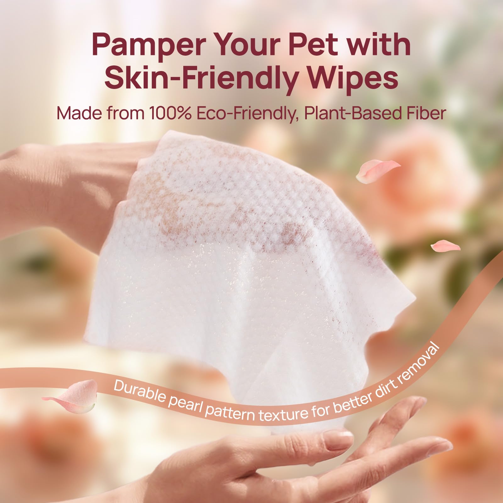 HICC PET Wipes unscented cleaning close-up shows odor removal without fragrance