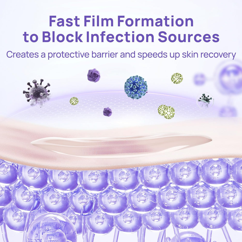 HICC PET wound-care barrier film image emphasizes protection from moisture and pollutants.
