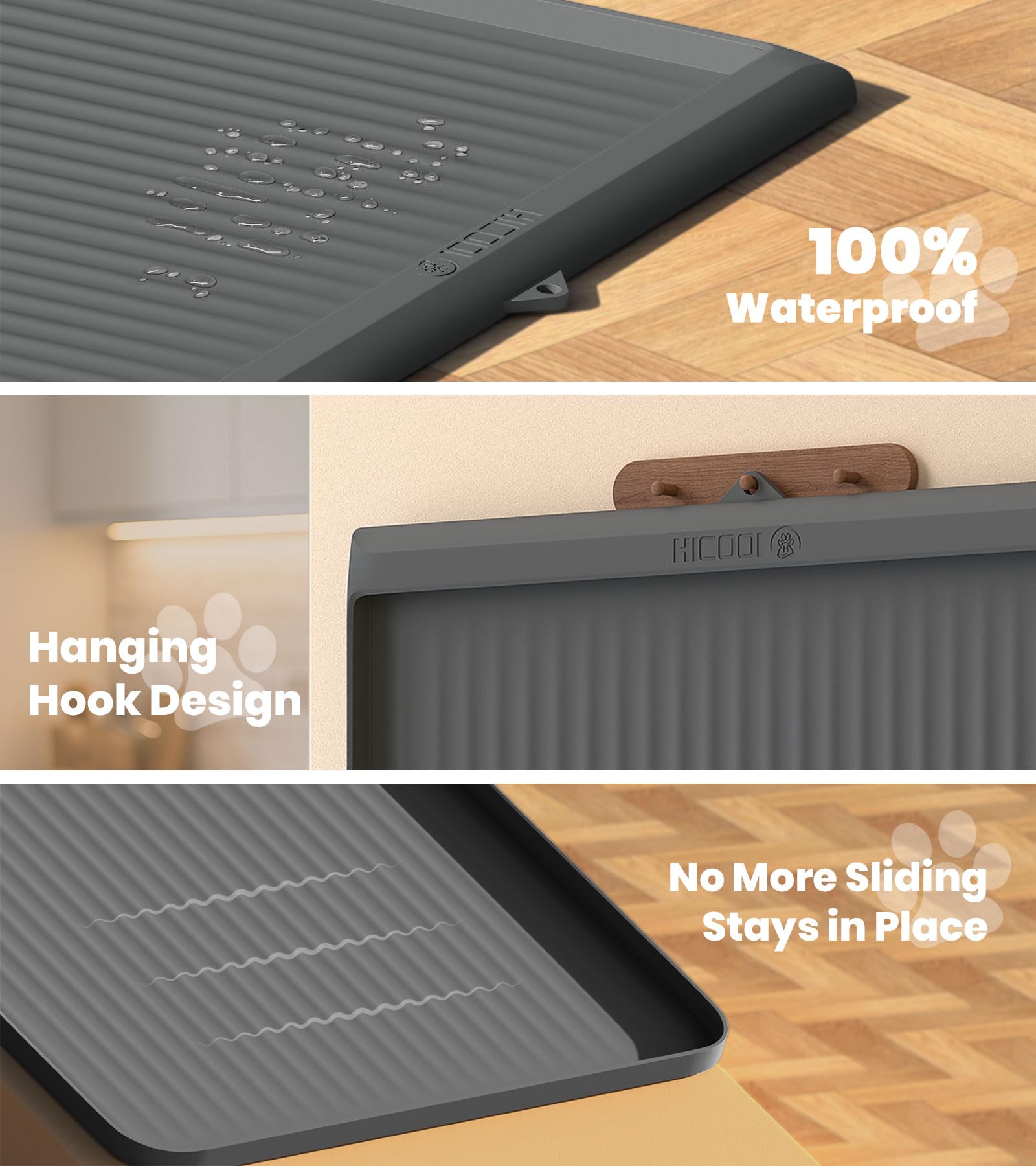 HICOOI non-slip bowl mat prevents bowls from sliding during meals.