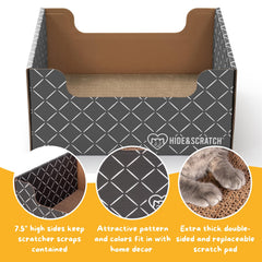 Hide & Scratch double-sided pad ready for long-lasting scratching and feline enrichment.