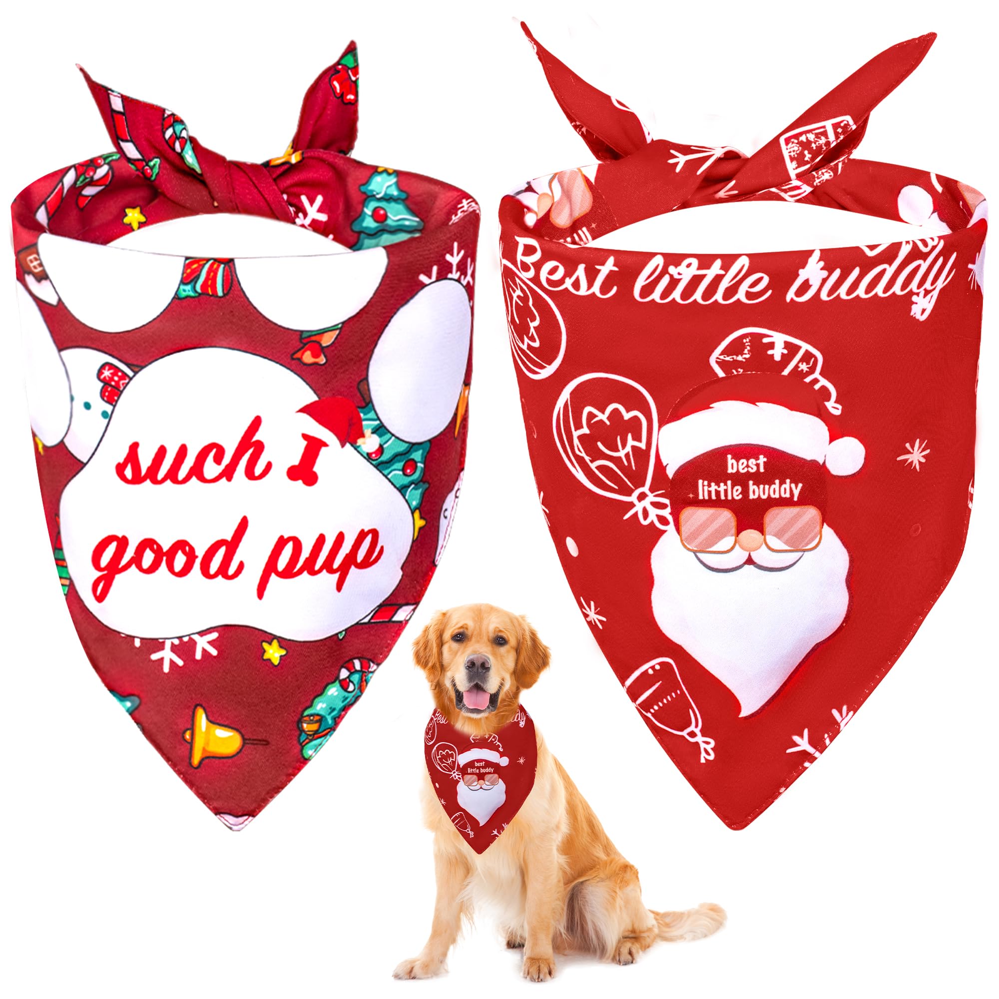 Hidnvefen dog bandana Santa design for festive photos and holiday cheer