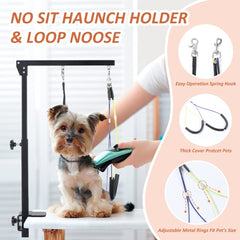HIDOG grooming arm folded for compact storage between sessions