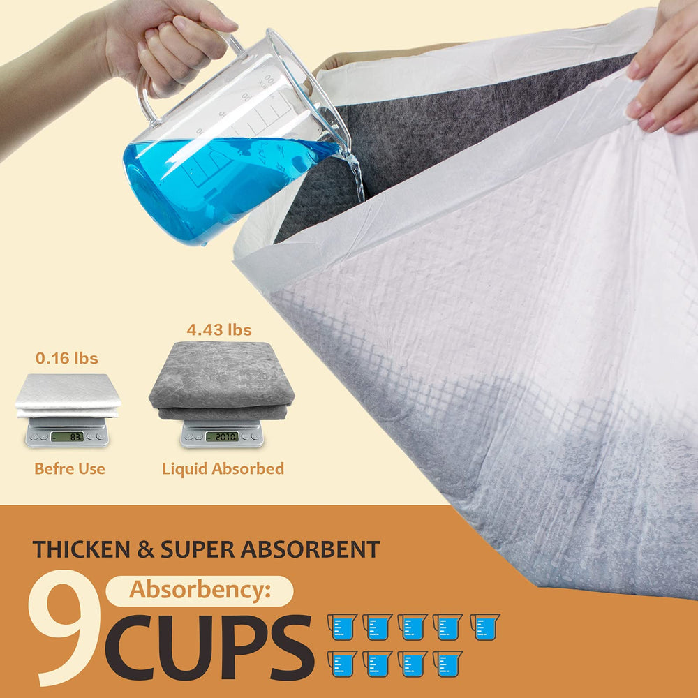 HIDOGGYLD Charcoal Dog Pee Pad with four sided barriers prevents leaks