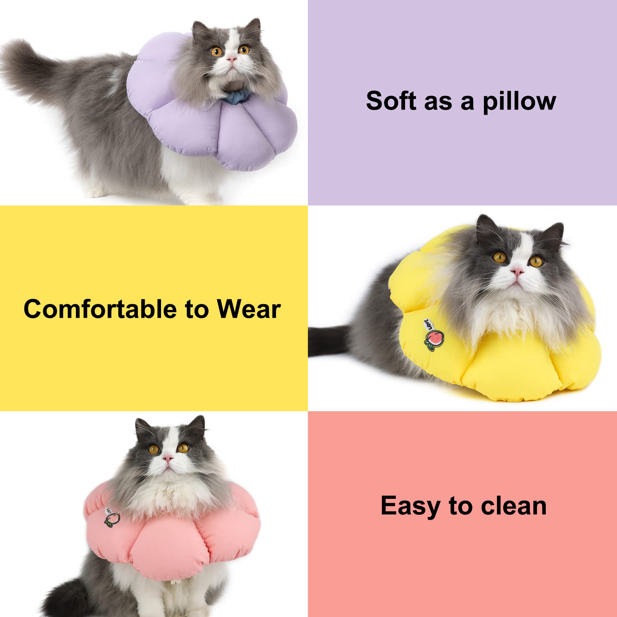 H HIDREAM purple flower collar helps prevent licking while at home