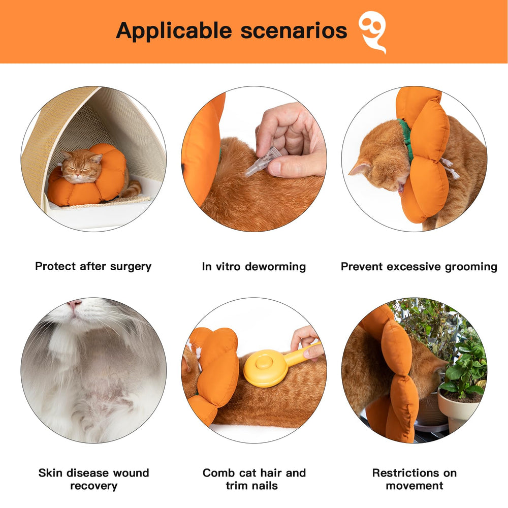 H HIDREAM cat cone collar extended diameter helps prevent licking on limbs.