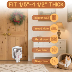 HIDROSIL cat door shows four locking modes for flexible access and containment