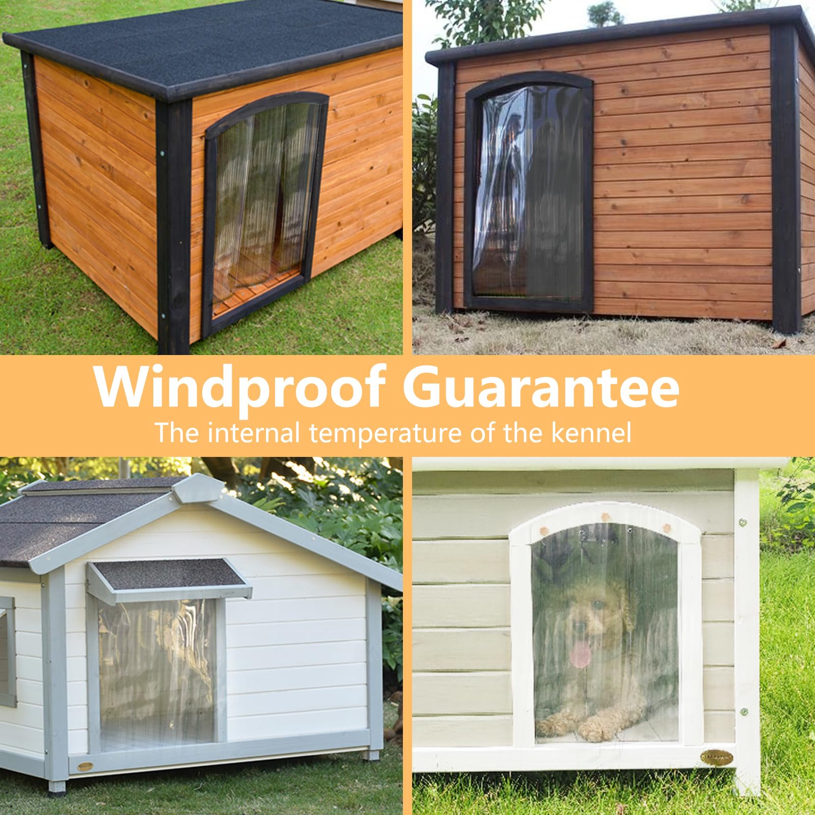 HIDROSIL two-piece door strip kit shows replacement strips reducing drafts in kennels.