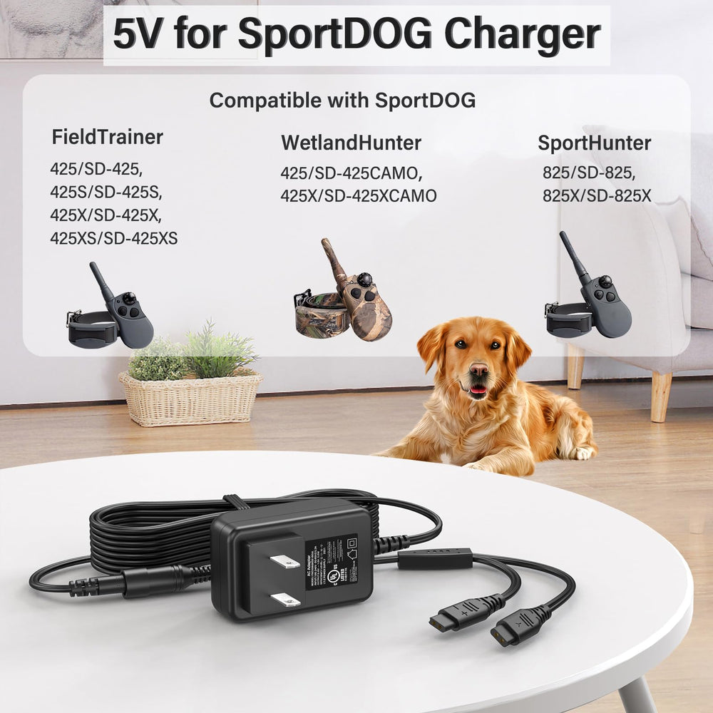HIENADTOR 5V dog trainer charger with 6.9ft cord enables flexible placement during training