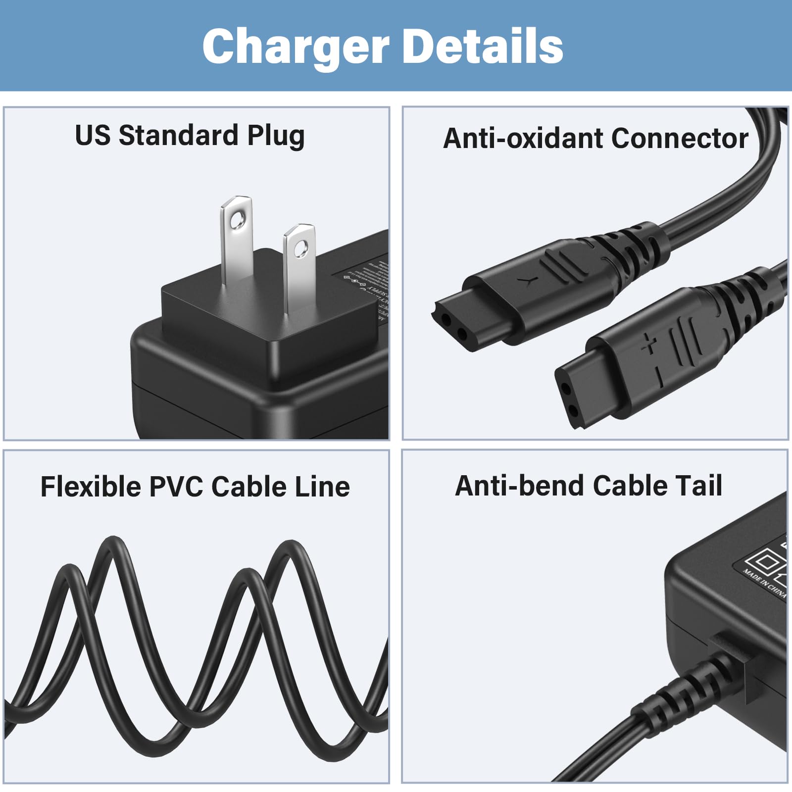 HIENADTOR charger safety protections guard against overcurrent and short circuits