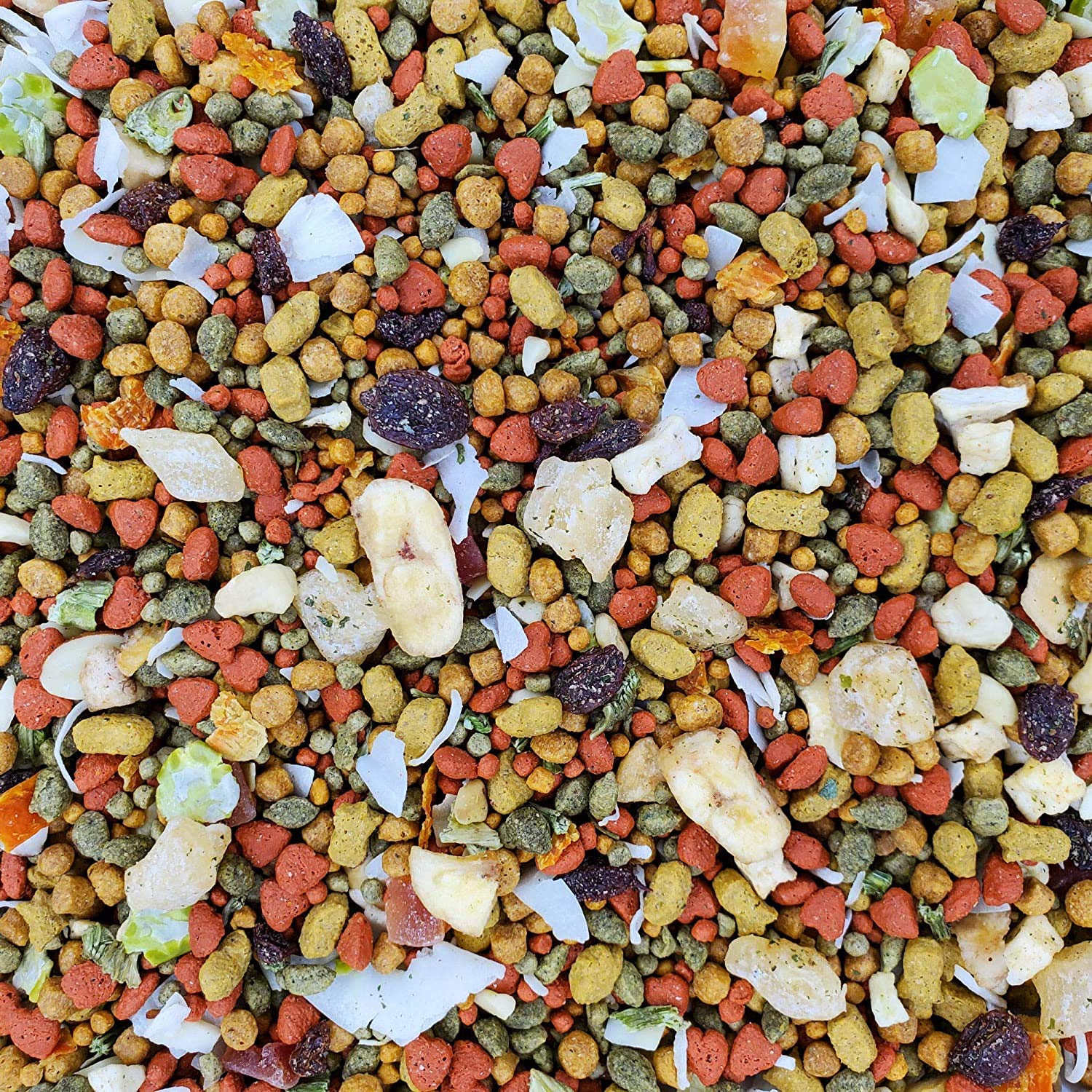 Higgins Intune Harmony ingredient-blend image highlights nutritious mix for multiple small parrots
