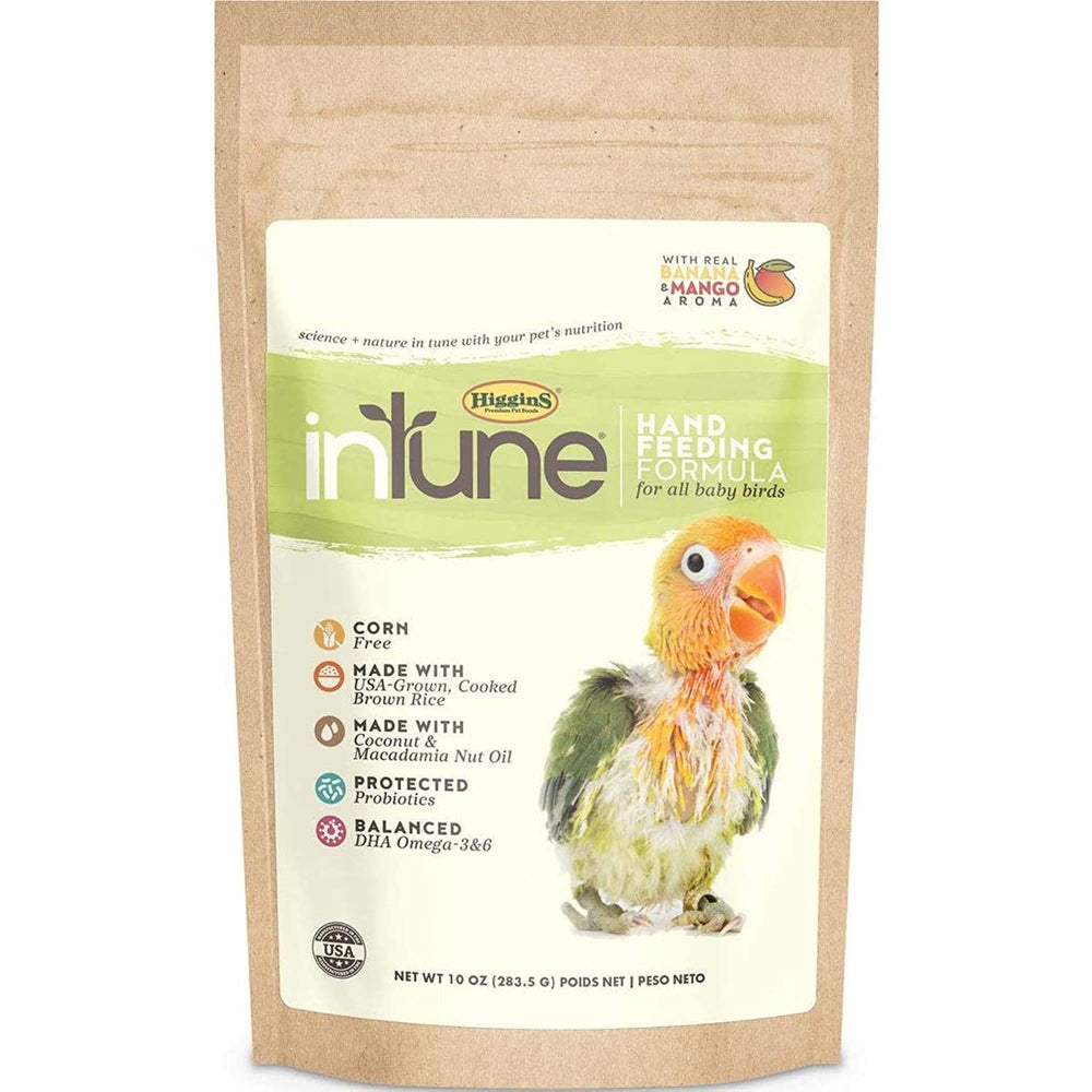 Higgins Intune Natural Hand Feeding Formula 10oz for baby birds supports healthy growth
