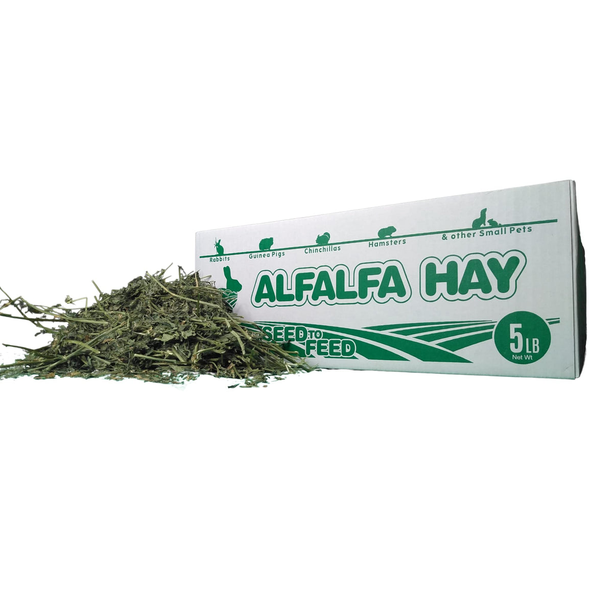High Desert Alfalfa Hay soft-leaf close-up highlighting tender texture for growing rabbits and guinea pigs.