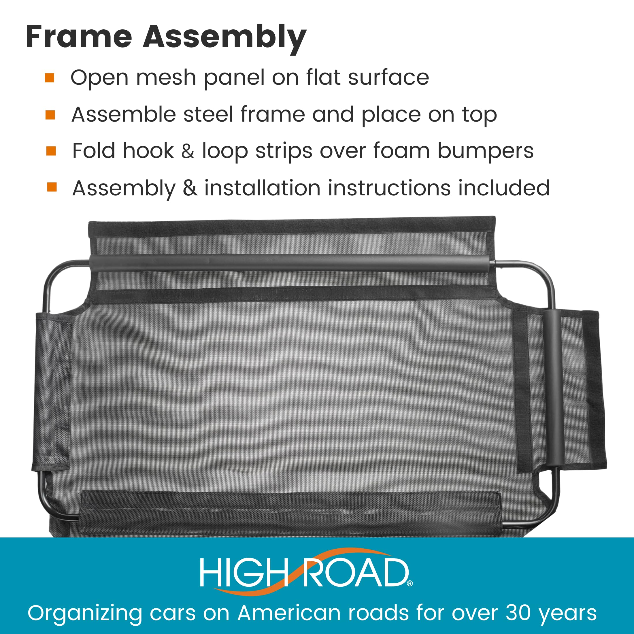 High Road barrier durability shot highlights heavy-duty mesh and coated fabric.