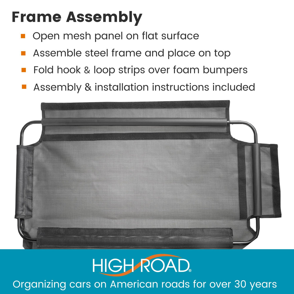High Road barrier durability shot highlights heavy-duty mesh and coated fabric.