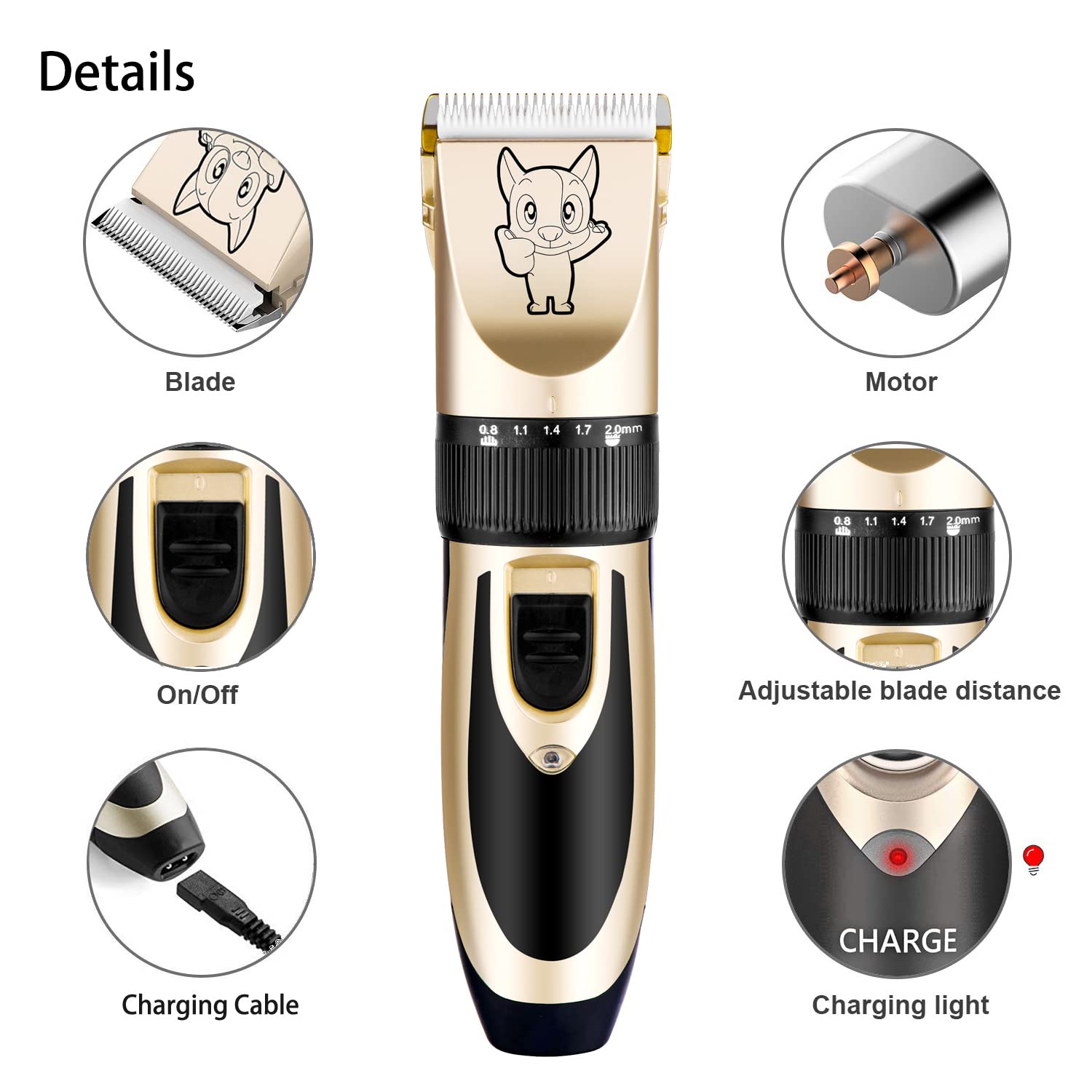 Highdas detachable guide combs allow quick changes and versatile styling.