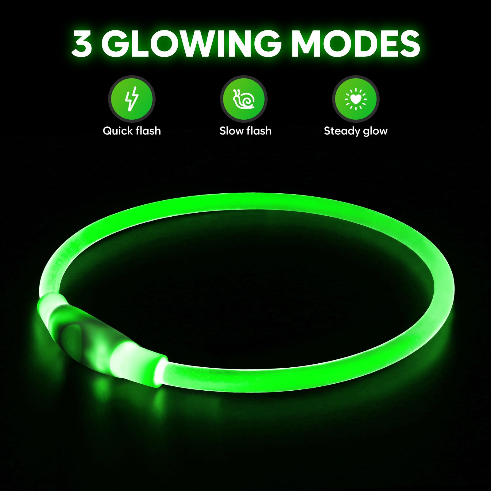 Higo LED dog collar shows visibility up to 400 yards during dusk walks.