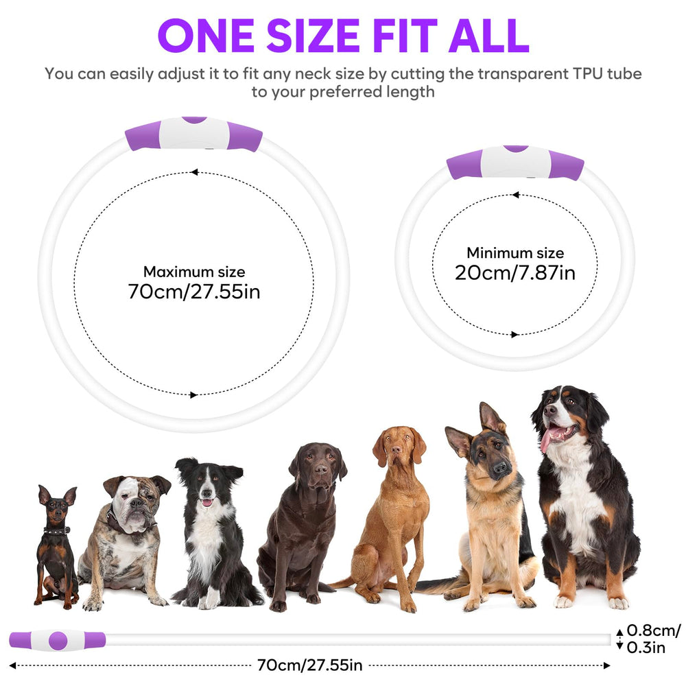 Higo Light Up Dog Collar is cuttable for a perfect adjustable fit.