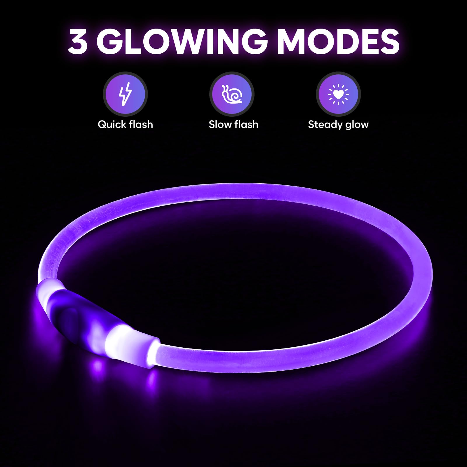 Higo Light Up Dog Collar shows high-visibility during night walks with multiple modes.