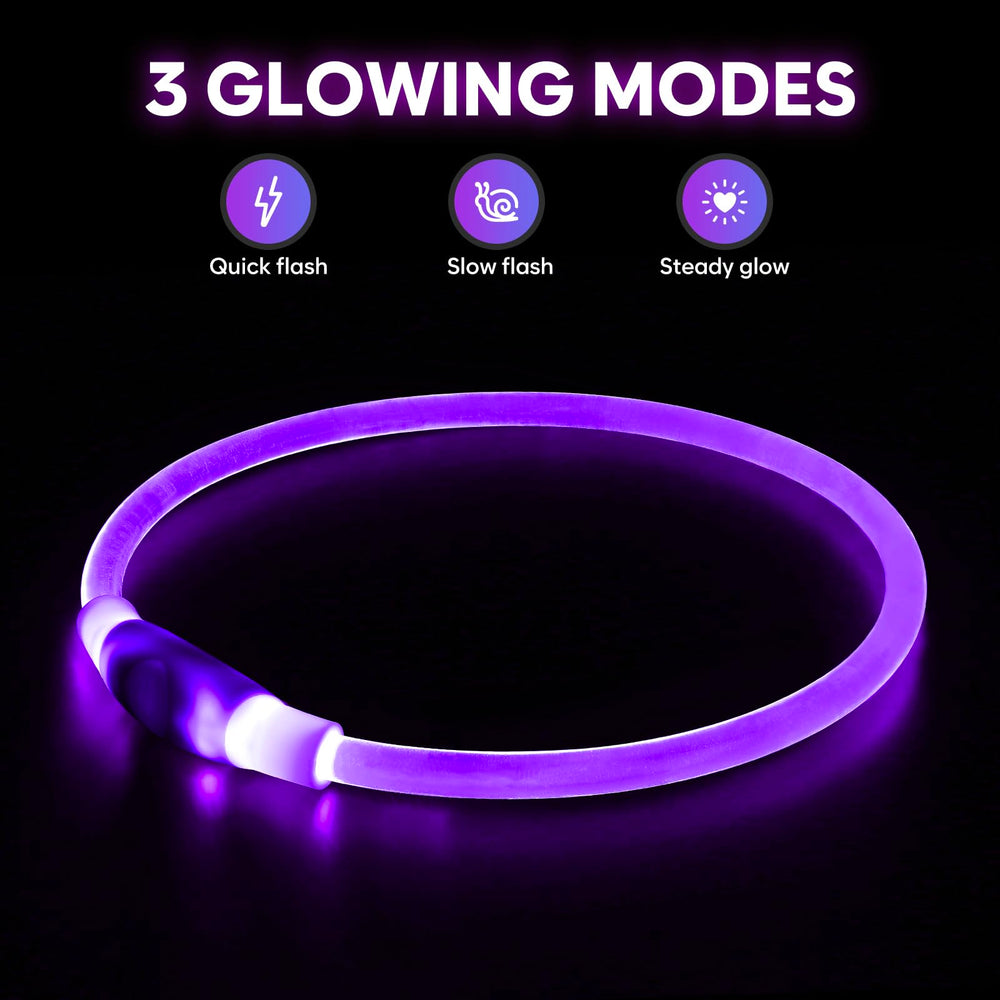 Higo Light Up Dog Collar shows high-visibility during night walks with multiple modes.