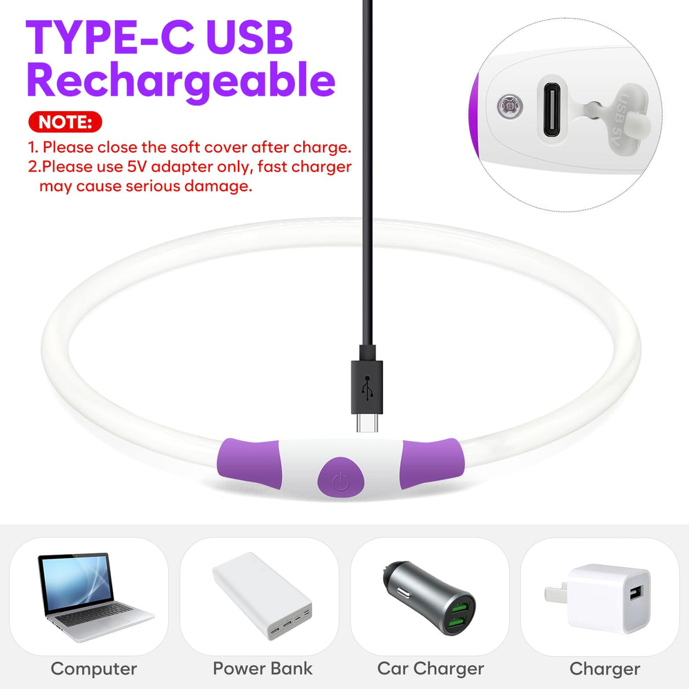 Higo Light Up Dog Collar uses Type-C charging for quick top-ups on the go.
