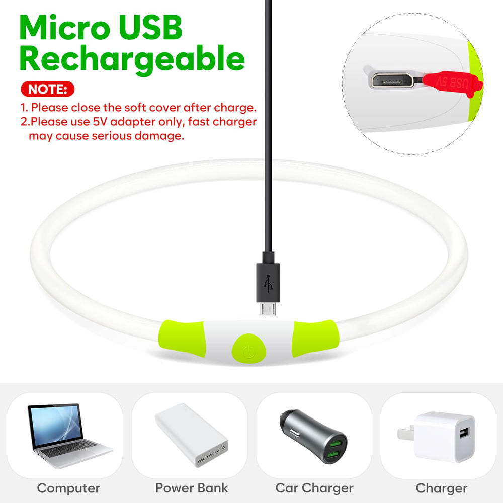 Higo USB rechargeable dog collar with multiple modes for customizable visibility.