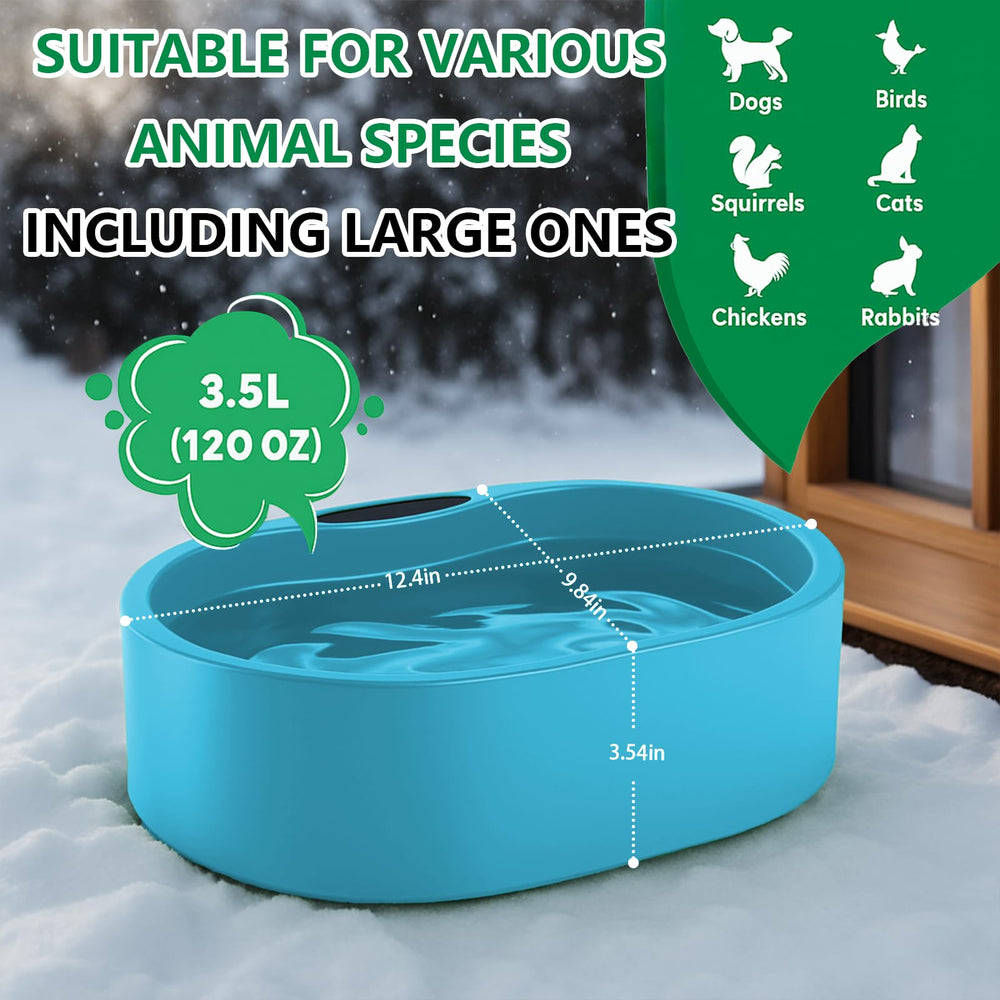 Higoro winter-use scene with dog and cat enjoying warm water