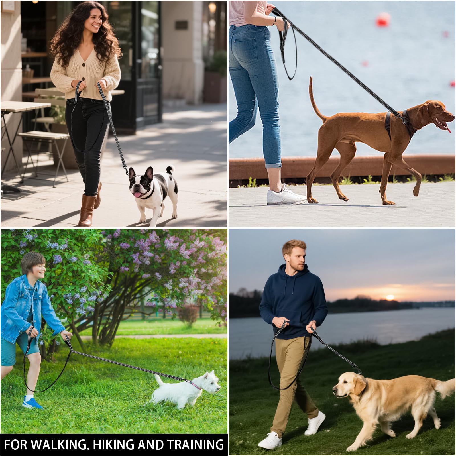 HIHANHAN reflective dog leash 6ft-large-dog-walking suits medium to large dogs for versatile use.