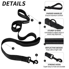 HIHANHAN reflective dog leash traffic-handle provides quick close control in busy areas.