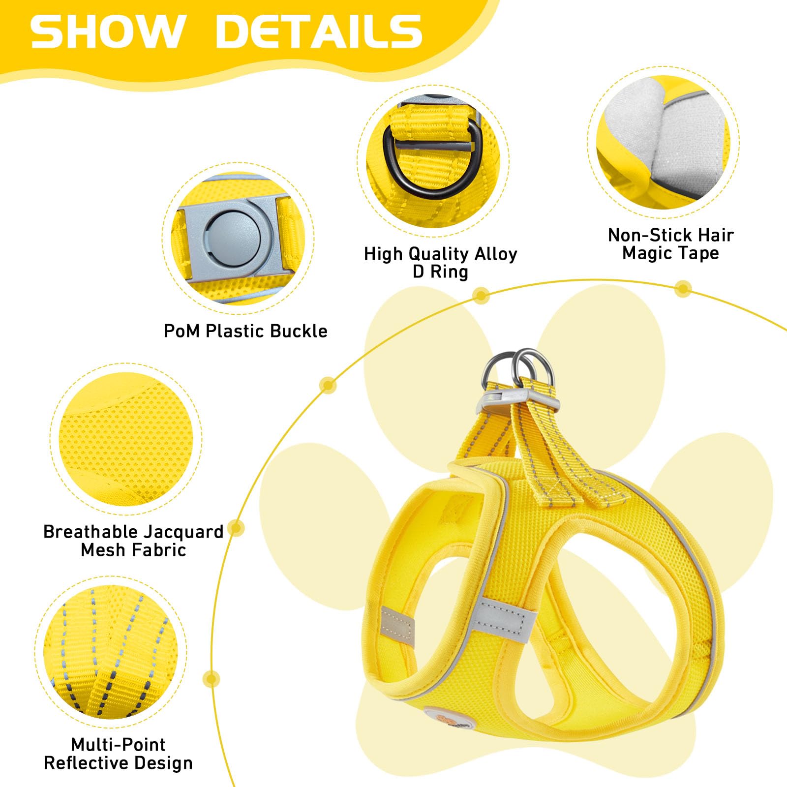 HIHANHAN soft mesh harness side view demonstrates ergonomic fit for better movement