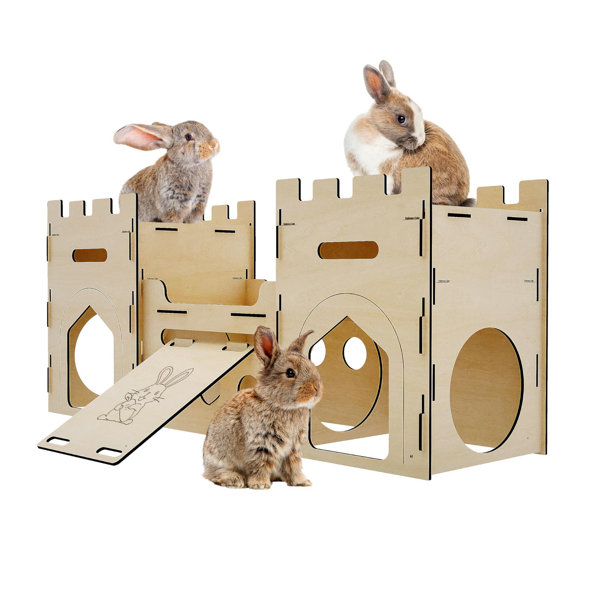 hiima-lex exterior view shows a spacious bunny castle for active rabbits