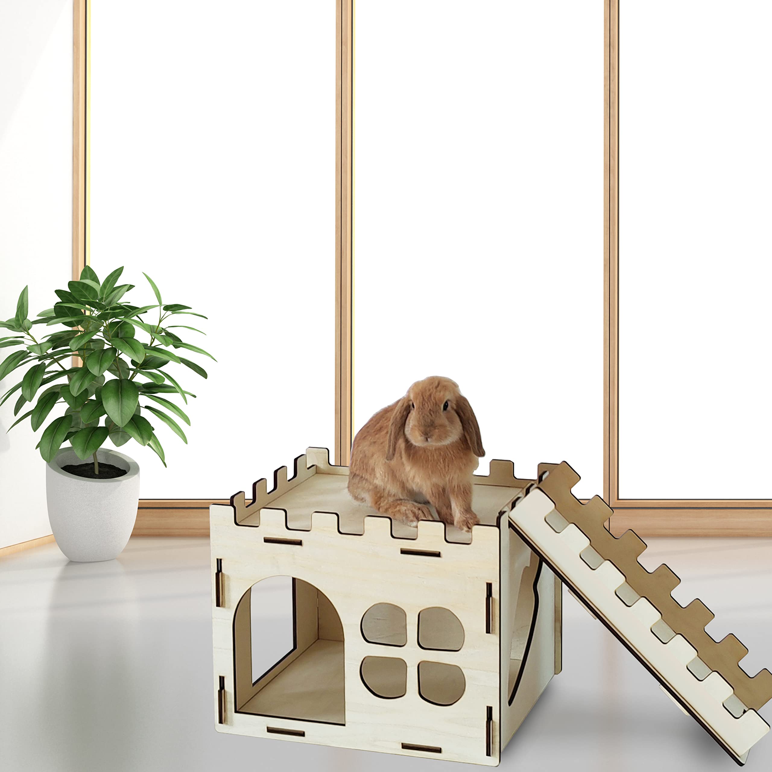 hiimalex bunny castle-indoor-playhouse provides a cozy space for rabbits and small friends.