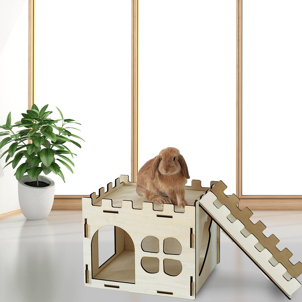 hiimalex bunny castle-indoor-playhouse provides a cozy space for rabbits and small friends.
