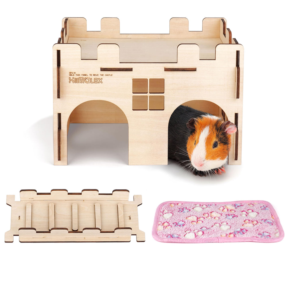 HIIMALEX guinea pig hideout exterior shows sturdy wood for durable, safe play.