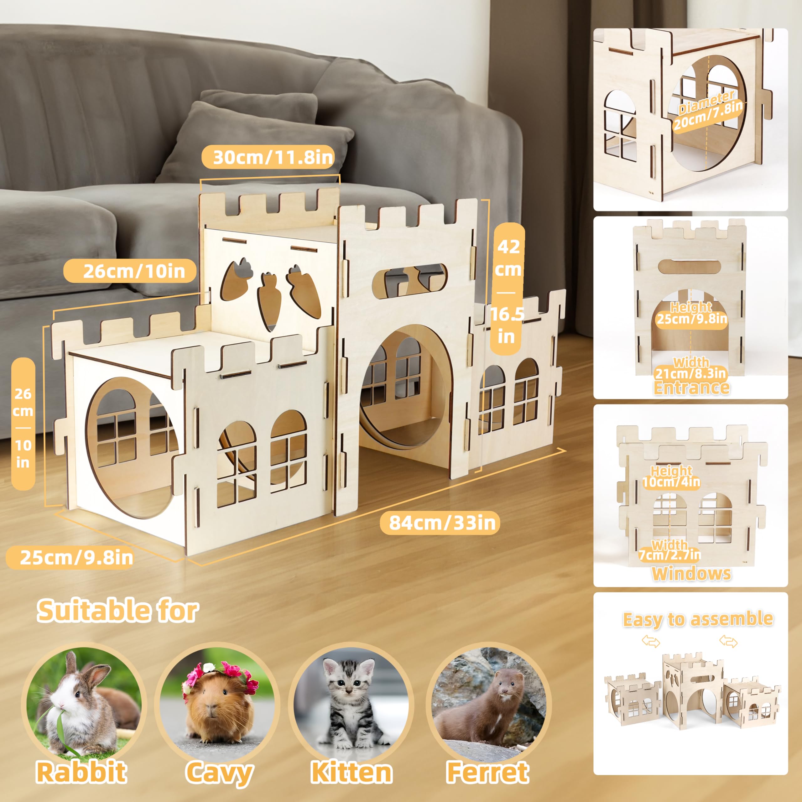 HIIMALEX small-animals-under-6lbs-capability highlights suitability for rabbits and similar pets.