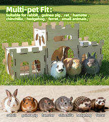 HIIMALEX wooden rabbit house durability signals longevity and sturdy design for energetic pets.